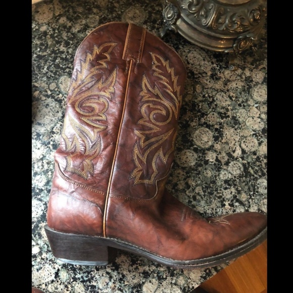 Justin Brown Marble Leather Cowboy Western Boot main image 8